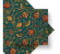 Vintage William Morris Floral Wedding Wrapping Paper, Thick 120GSM Folded Kraft Wrapping Paper Sheets, Pomegranate & Bird Gift Wrap for Bridal Shower, Classic Victorian Romance