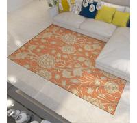 Vintage William Morris Living Room Rug 160x200cm Large Soft Botanical Floral Bedroom Area Carpet Rug Non Slip Short Pile Floor Mat Washable Orange Kitchen Area Rugs for Dining Room Office