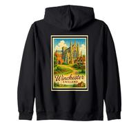 Vintage Winchester England Hampshire UK Poster Art Graphic Zip Hoodie
