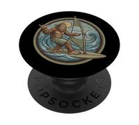 Vintage Wind Surfing Sasquatch Big Foot Wind Surfer Big-foot PopSockets Adhesive PopGrip