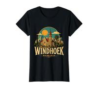 Vintage Windhoek Namibia Travel Souvenir Landmark Gift Value Graphic T-Shirt, Women, Black, M