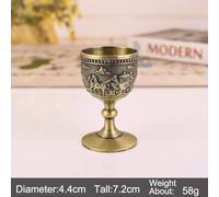 Vintage Wine Cup Metal Goblet with Detailed Relief and Zinc Alloy Material Designed for Home Decoration and Collector Use 40ml 100ml (G)