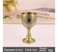 Vintage Wine Cup Metal Goblet with Detailed Relief and Zinc Alloy Material Designed for Home Decoration and Collector Use 40ml 100ml (C)