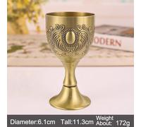 Vintage Wine Cup Metal Goblet with Detailed Relief and Zinc Alloy Material Designed for Home Decoration and Collector Use 40ml 100ml (D)