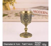 Vintage Wine Cup Metal Goblet with Detailed Relief and Zinc Alloy Material Designed for Home Decoration and Collector Use 40ml 100ml (E)
