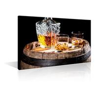 Vintage Wine Cups Painting Prints for Wall Decor Two Glasses of Aged Whiskey Framed Wall Art Posters & Prints 1 Panels Canvas for Poker Room Decor Giclee Print Gallery Packaging Artwork (12"Wx18"H)