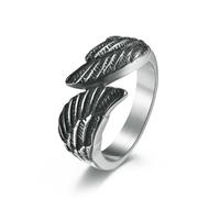 Vintage Wings Guardian Angel Wings Men's and Women's Titanium Steel Rings Ring Trendy Artistic Handmade
