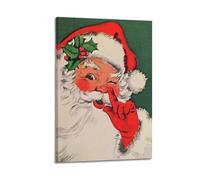 Vintage Winking Santa Christmas Poster Decorative Painting Canvas Wall Posters And Art Picture Print Modern Family Bedroom Decor Posters 12x18inch(30x45cm)