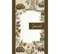 Vintage Winter Bear Forest Junk Journal Pages - 6x9 Aesthetic Stationery Paper - 100 Decorative Writing Sheets with Brown Bears, Snowy Pine Cones, Wildlife Tracks, and Forest Ecology Ephemera Textures