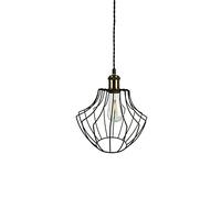 Vintage Wire Lantern Iron Pendant Light Creative 1-Light Metal Material Hanging Light Industrial Black Finish Chandelier Adjustable Height Ceiling Lamp E27 Base Light Fixture Made in China