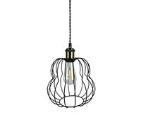 Vintage Wire Lantern Iron Pendant Light Creative 1-Light Metal Material Hanging Light Industrial Black Finish Chandelier Adjustable Height Ceiling Lamp E27 Base Light Fixture Made in China