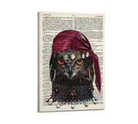 Vintage Wise Gypsy Owl Lexicon PrintCanvas Poster Wall Art Poster for Room Living Room Study Aesthetics And DecorationFrame-style 08x12inch(20x30cm)