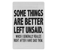 Vintage Wise Saying Sign Some Things Are Better Left Unsaid Rustic Metal Wall-Art for Living Room Home Office Decor 8 X 12 inch