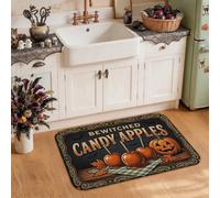 Vintage Witch Candy Fruits Quote Halloween Kitchen Rugs 20x31 Inch