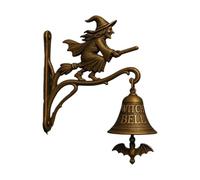 Vintage Witch Doorbell,Cast Iron Halloween Door Hanger With Halloween Witch On Broom, Outdoor Decorative For Porch, Garden, Front Door, Witchs Decor And Everyday Decoration