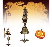 Vintage Witch Doorbell Hanging Decor, Halloween Functiona Cast Iron Mounted Entrance Bells Hangers for Porch Front Garden Yard Outdoor Indoor Protection Door Gothic Decoration, Festival Gift