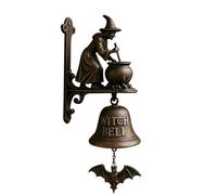 Vintage Witch Welcome Doorbell - Vintage Resin Wall Mounted Entry Bell for Porch, Front Door & Garden - Functional Door Bell