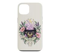 Vintage Witchy Wicca Witch Cauldron Crescent Moon Luna Moth Case for iPhone 13