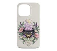Vintage Witchy Wicca Witch Cauldron Crescent Moon Luna Moth Case for iPhone 13 Pro
