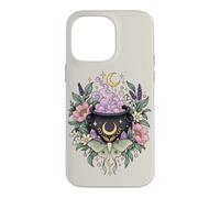 Vintage Witchy Wicca Witch Cauldron Crescent Moon Luna Moth Case for iPhone 14 Pro Max