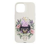 Vintage Witchy Wicca Witch Cauldron Crescent Moon Luna Moth Case for iPhone 15