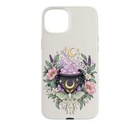 Vintage Witchy Wicca Witch Cauldron Crescent Moon Luna Moth Case for iPhone 15 Plus