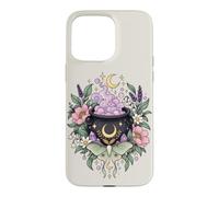 Vintage Witchy Wicca Witch Cauldron Crescent Moon Luna Moth Case for iPhone 15 Pro Max
