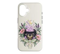Vintage Witchy Wicca Witch Cauldron Crescent Moon Luna Moth Case for iPhone 16
