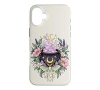 Vintage Witchy Wicca Witch Cauldron Crescent Moon Luna Moth Case for iPhone 16 Plus