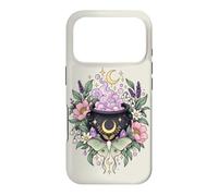 Vintage Witchy Wicca Witch Cauldron Crescent Moon Luna Moth Case for iPhone 17 Pro