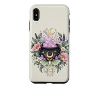 Vintage Witchy Wicca Witch Cauldron Crescent Moon Luna Moth Case for iPhone XS Max