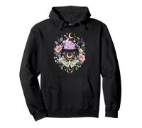 Vintage Witchy Wicca Witch Cauldron Crescent Moon Luna Moth Pullover Hoodie