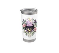 Vintage Witchy Wicca Witch Cauldron Crescent Moon Luna Moth Stainless Steel Insulated Tumbler