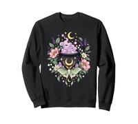 Vintage Witchy Wicca Witch Cauldron Crescent Moon Luna Moth Sweatshirt