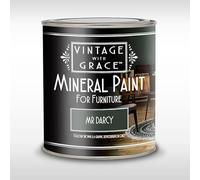 vintage with Grace Mineral Paint - Mr Darcy 250ml - Premium Chalk Finish, Eco-Friendly & Smooth Matt Look for Furniture, Walls & Crafts - Easy to Apply, Quick Drying