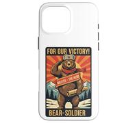 Vintage Wojtek Bear Soldier Propaganda Case for iPhone 16 Pro Max