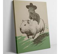 Vintage Wolf and Raven Canvas Wall Art, Gothic Dark Academia Crow Pictures Wall Decor, Moody Paintings Prints Home Decor for Living Room Bedroom Dorm 12x16 inch (animal wall art unframed, 12x16inch)