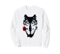 Vintage Wolf and Rose Wild Animals Wolves Lovers Men Women Sweatshirt