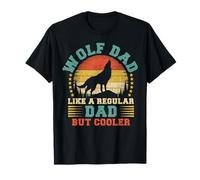 Vintage Wolf Dad Like A Regular Dad Wolf Father's Day T-Shirt