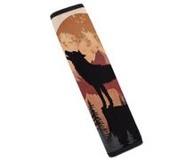 Vintage Wolf Howling Moon Mountains Fashion Car Seat Belt Covers Pads for Shoulder Bag Camera Luggage