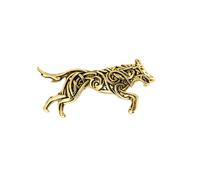 Vintage Wolf Small Brooch Lapel Pins for Men Women Fashion Punk Silver/Gold Plated Animal Backpacks Pin for Collar Suit Jackets Coat Dresses Hats Gothic Unique Jewelry, 20mm X 43mm, Metal Gold Plated