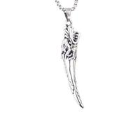 Vintage Wolf Tooth Pendant Necklace for Men Tribal Fang Protection Amulet