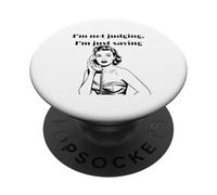 Vintage Woman Phone Not Judging Funny Quote Design PopSockets Adhesive PopGrip
