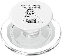 Vintage Woman Phone Not Judging Funny Quote Design PopSockets PopGrip for MagSafe