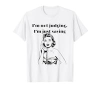 Vintage Woman Phone Not Judging Funny Quote Design T-Shirt