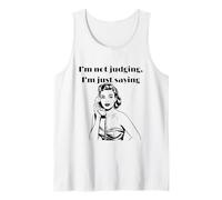 Vintage Woman Phone Not Judging Funny Quote Design Tank Top
