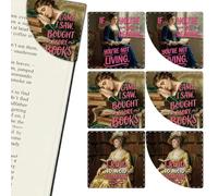 Vintage Women Art Leather Corner Bookmarks Set of 3 - Sarcastic Quotes for Book Lovers, I Read to Avoid Humans Page Corner Protectors, Funny Reading Accessories