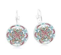 Vintage Women Mandala Flower Alloy Hook Earrings Lady Ear Jewelry Gift Beautiful design