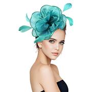 Vintage Women's Fascinators For Weddings, Elegant And Charming Lace Mesh Feather Fascinator Wedding Hat, Hair Fascinator For Wedding Garden Tea Birthday Party