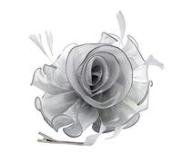 Vintage Women's Fascinators for Weddings, Elegant Fascinator Hat Pillbox Hat for Women Headdress Feather Mesh Hair Accessories Bridal Tea Partys Accessories Fascinating Hats Hairclip, (Grey, One Size)